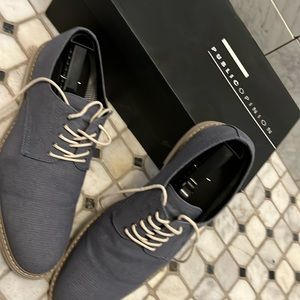 Public Opinion Light Blue Fabric Mens Shoes